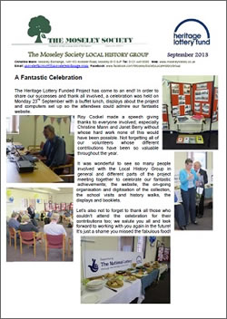 Moseley History News September 2013